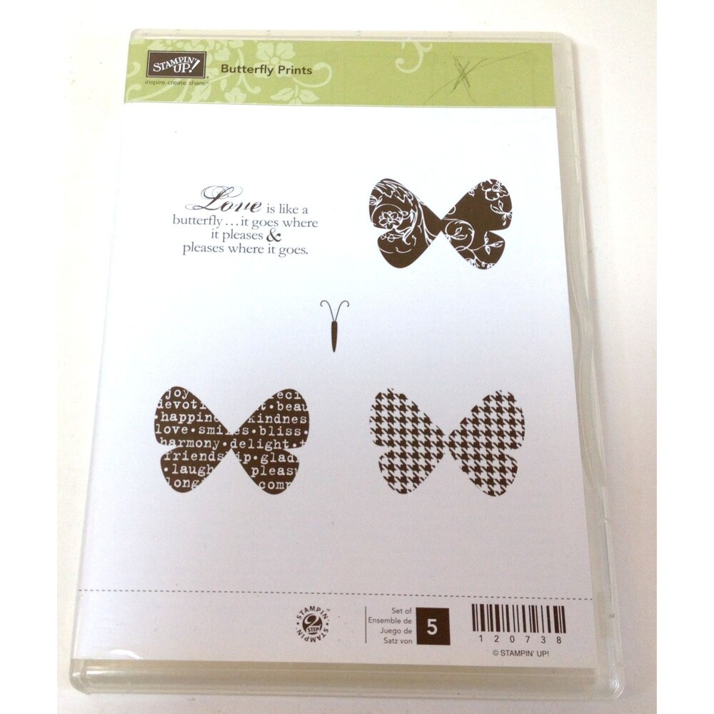 Stampin' Up!  Butterfly Prints #120738  Rubber Stamp Set of 5 Tags
